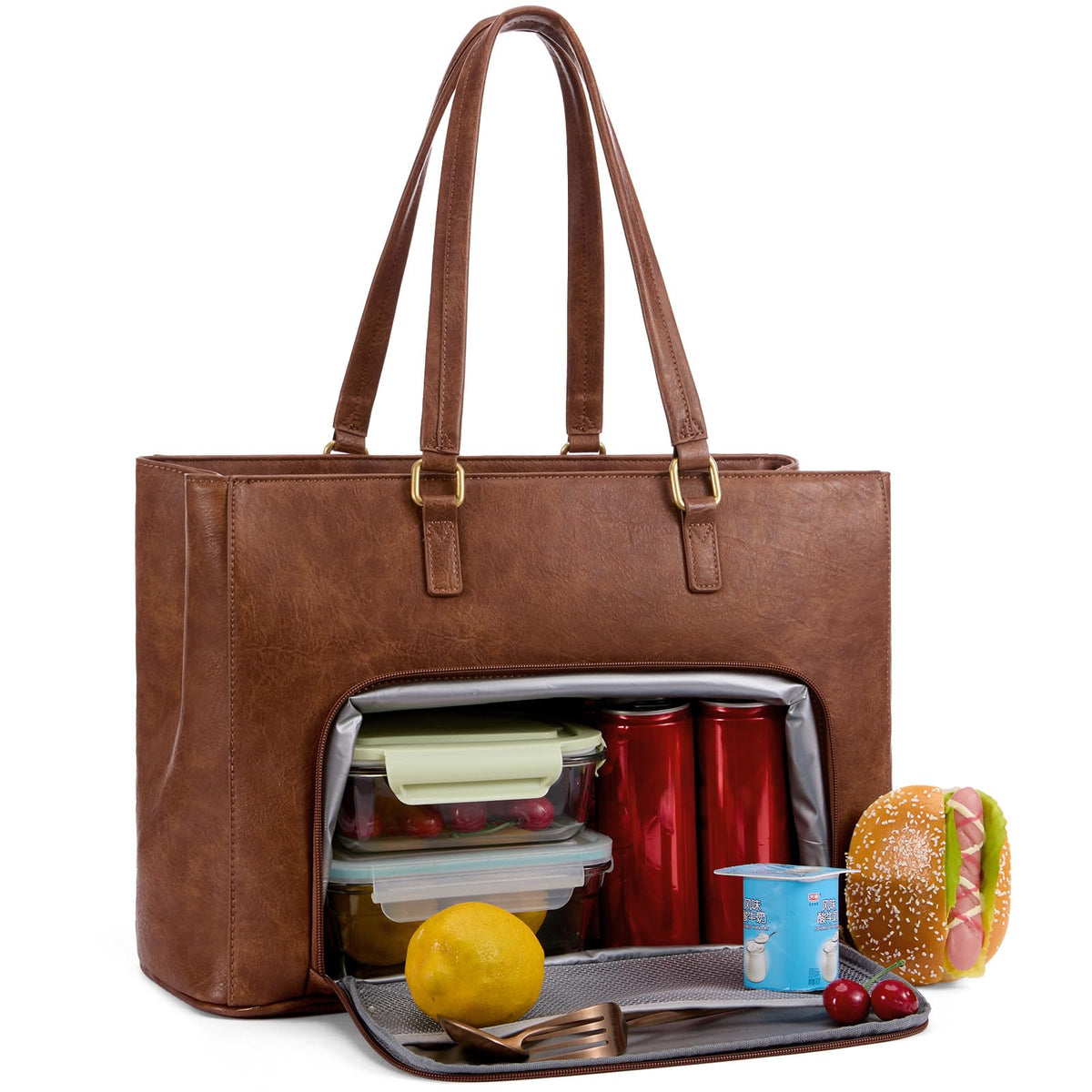 LOVEVOOK Laptop Tote Bag for Women,Leather Work Computer Briefcase Bag