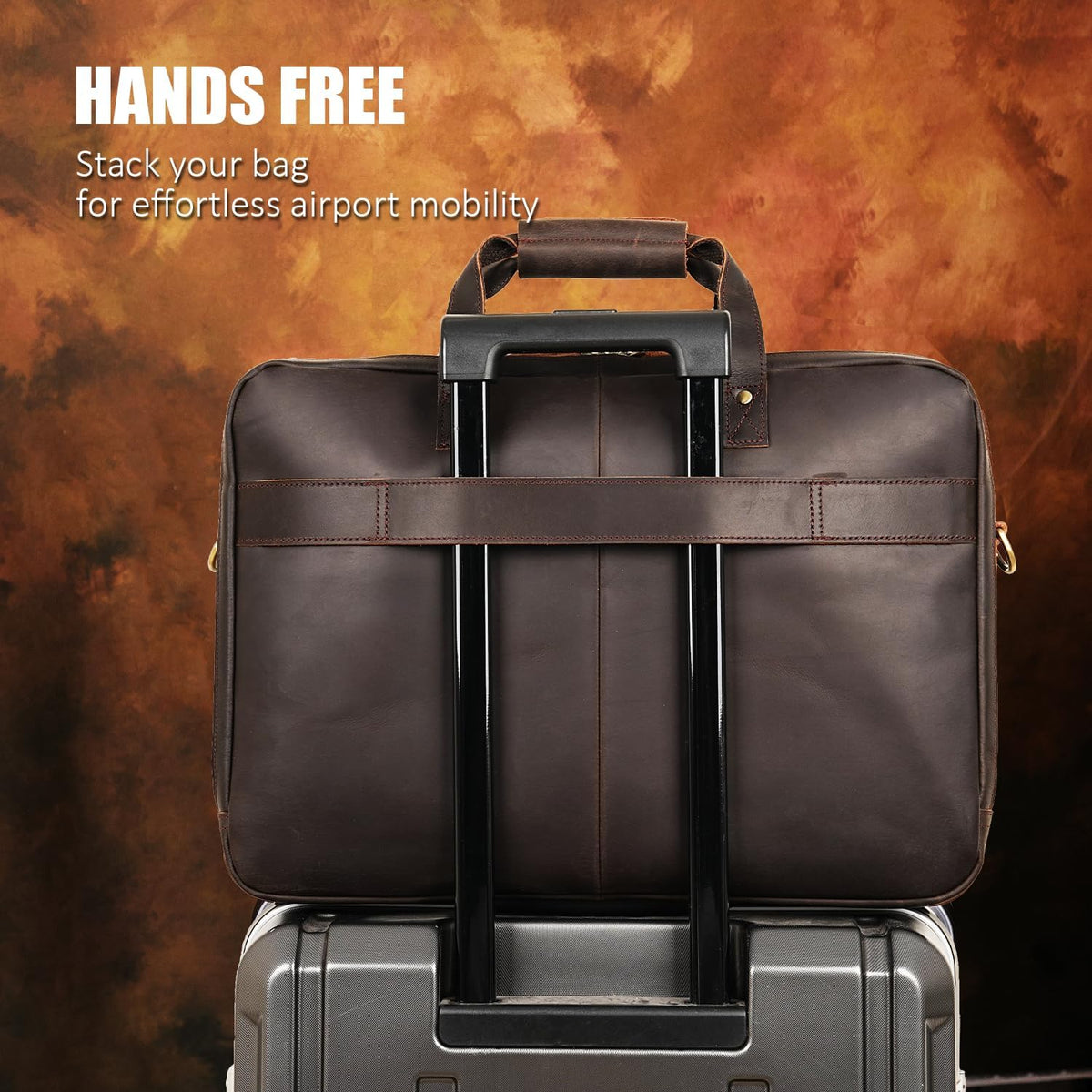 STAR VISTA Matteo Pro 18" Laptop Messenger Bag, Full Grain Leather Briefcase for Men, YKK Zippers, Fits 17.3" Laptop