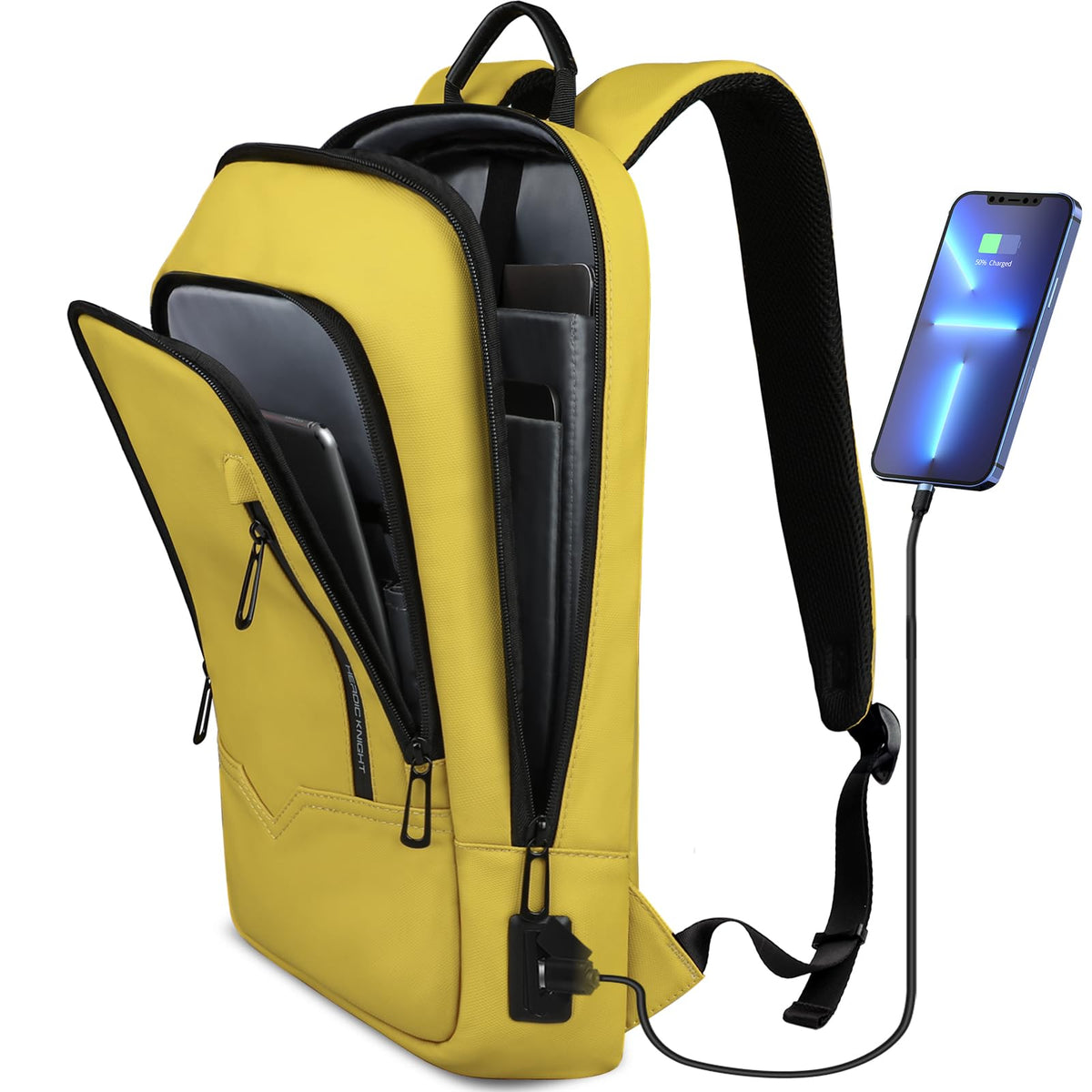 hk Backpack for Men, Business Slim Computer Bag for 15.6 Inch Laptop