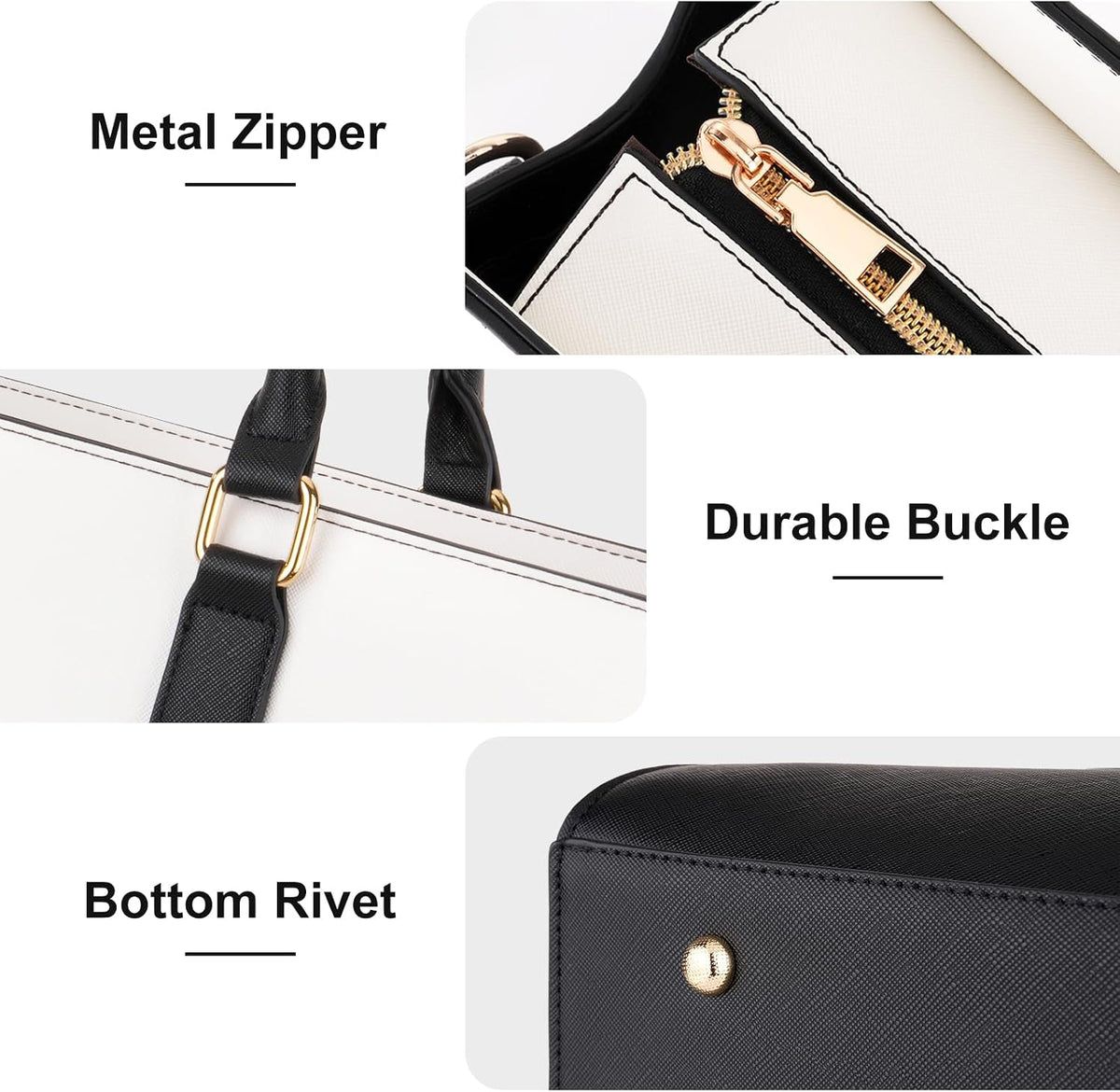 MOSISO Laptop Tote Bag for Women, 15.6 inch Waterproof PU Leather Work Bag