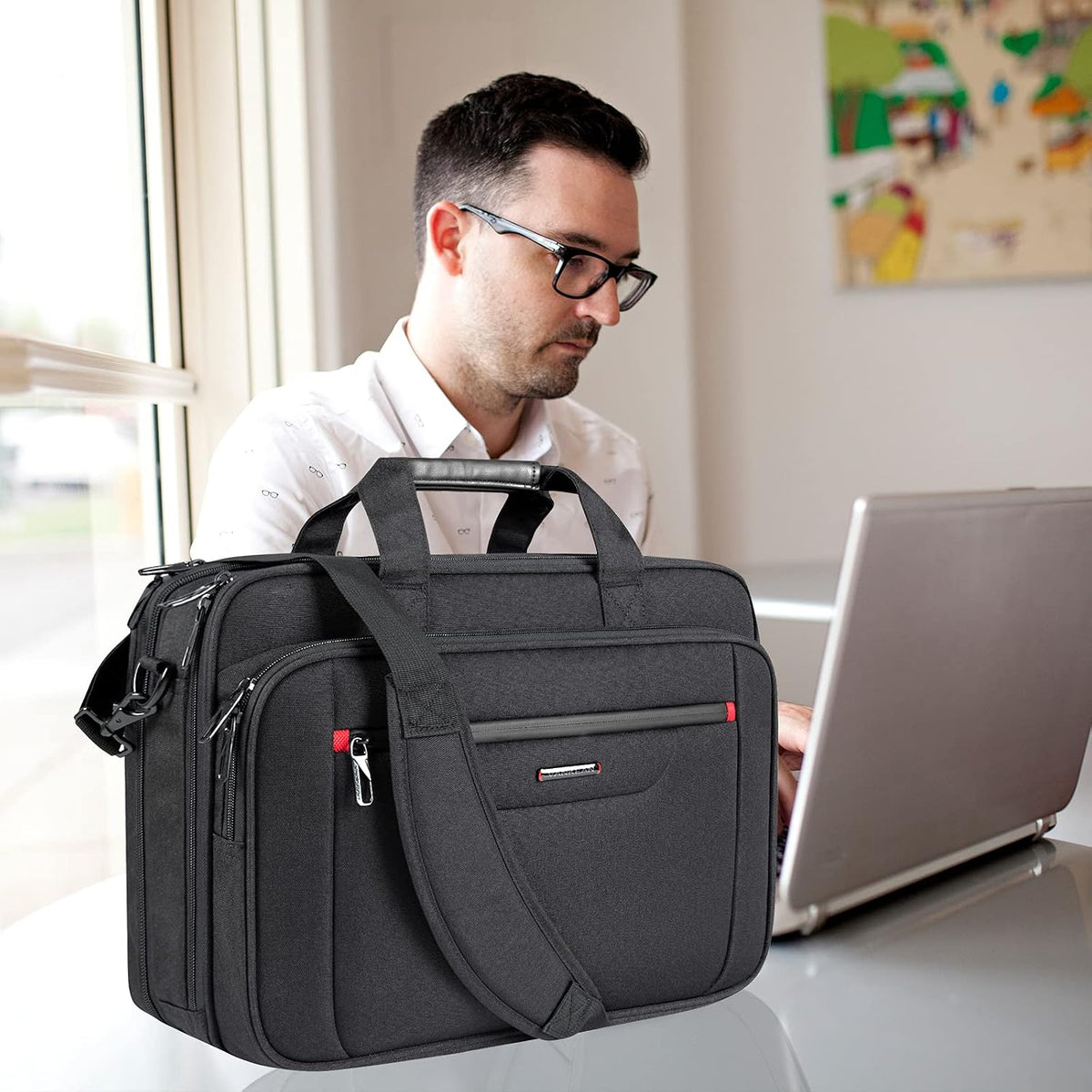 VANKEAN 17.3" Expandable Laptop Briefcase for Travel & Business