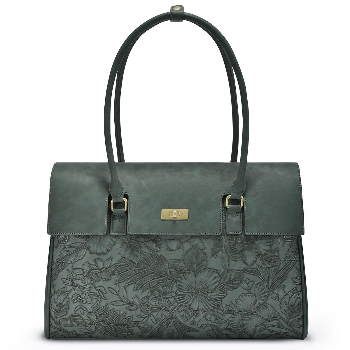 LOVEVOOK Laptop Tote Bag for Women 15.6 Inch Waterproof Leather Computer Bags Business Office Work Briefcase Black
