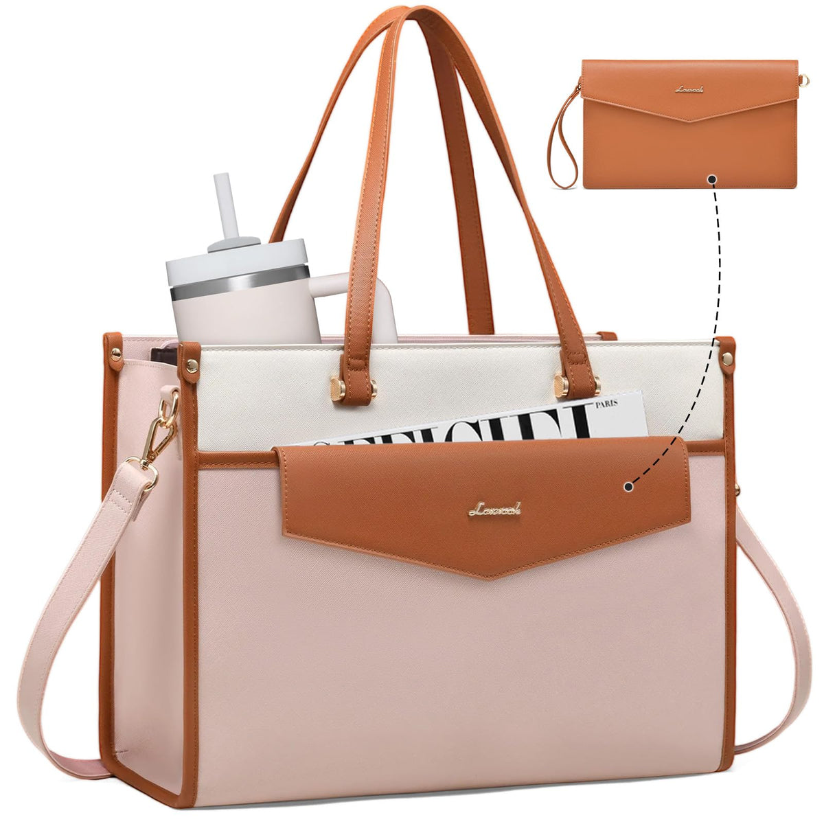 LOVEVOOK Laptop Tote Bag Women 2-in-1 Work Purse Computer Briefcase Handbag