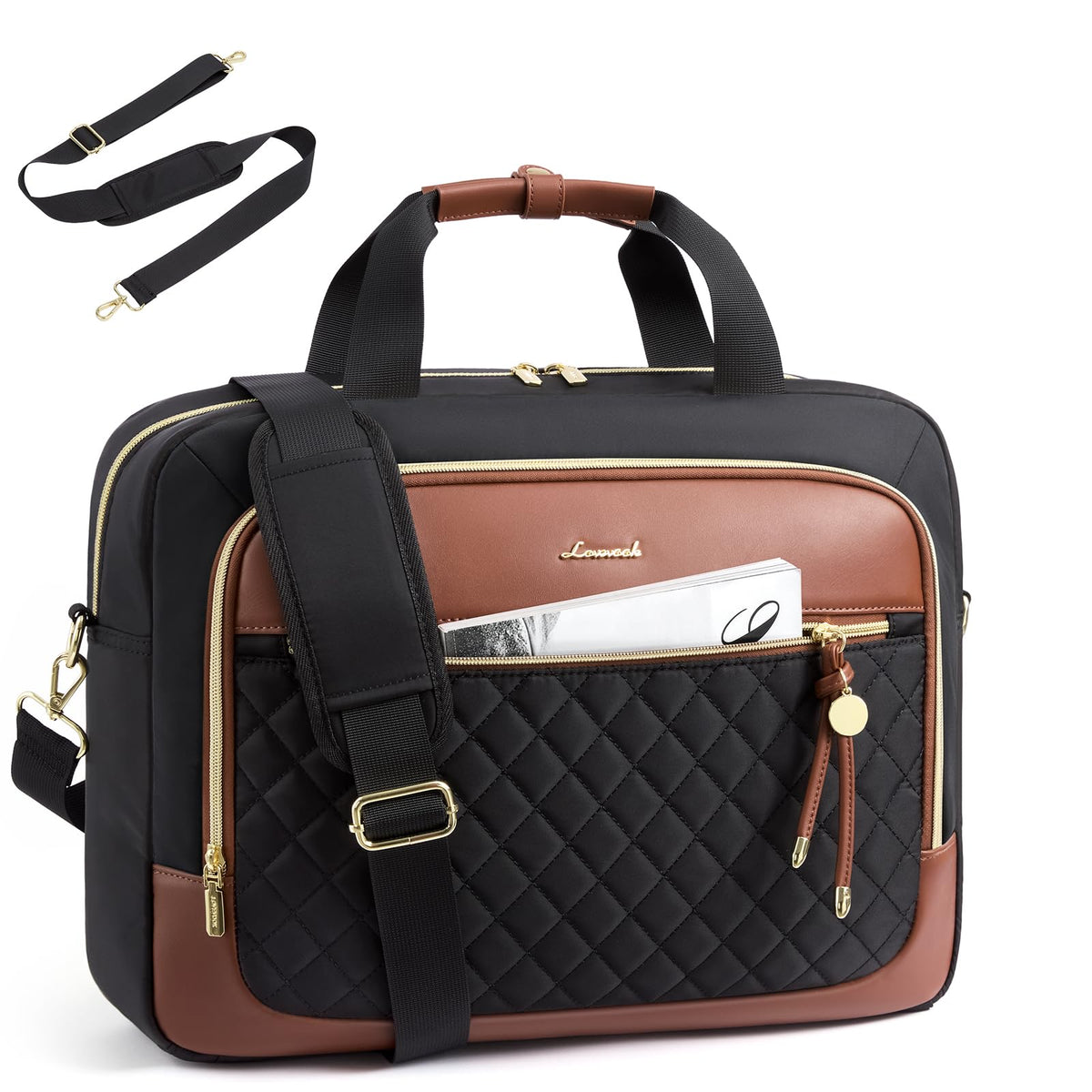 LOVEVOOK Laptop Briefcase for Women, Computer Messenger Shoulder Bags