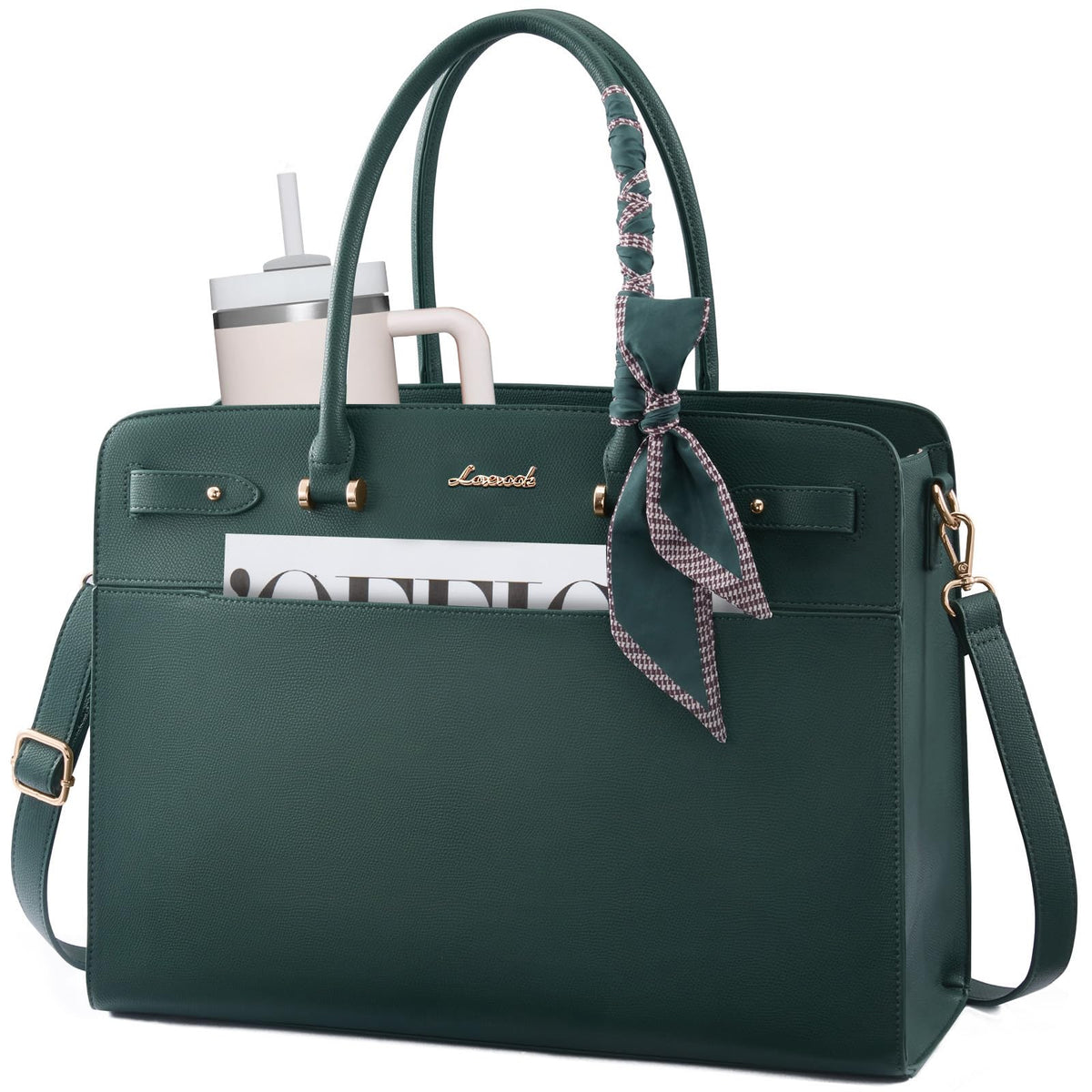 LOVEVOOK Laptop Tote Bag for Women, 15.6 Inch Large Faux Leather Work Bag Waterproof Briefcase Handbag for Teacher Business