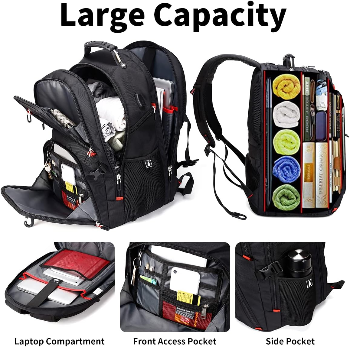 SHRRADOO Extra Large Travel Laptop Backpack for Men, Work College Backpacks