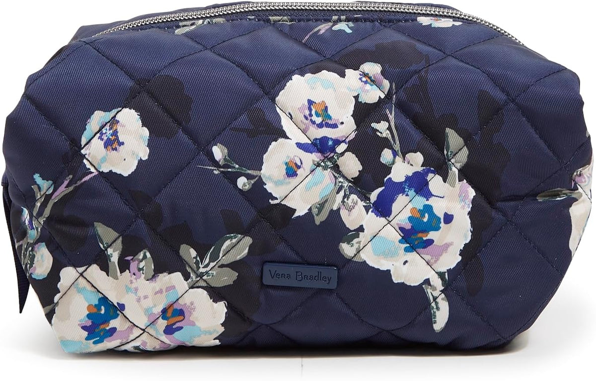 Vera Bradley Women's Performance Twill Medium Cosmetic Makeup Organizer Bag, Olive Leaf, One Size