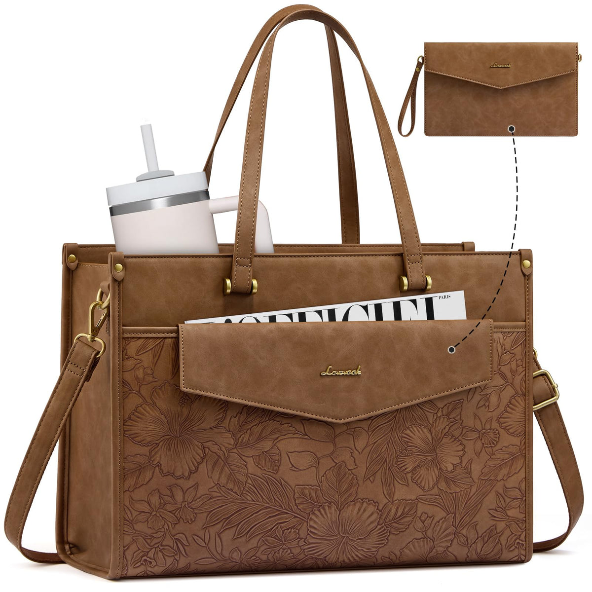 LOVEVOOK Laptop Tote Bag Women 2-in-1 Work Purse Computer Briefcase Handbag
