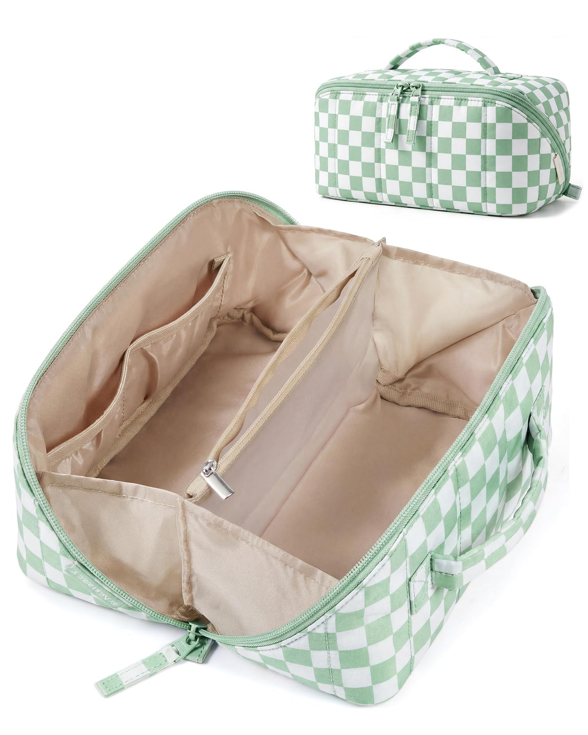BAGSMART Puffy Travel Makeup Bag Toiletry Bag for Women, Black
