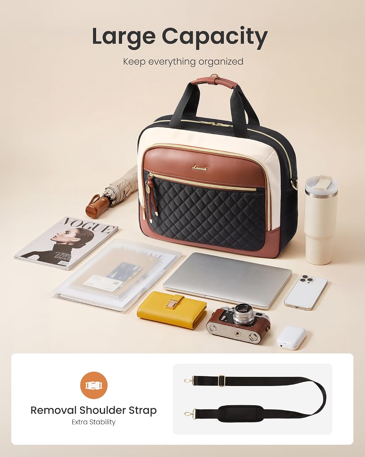 LOVEVOOK Laptop Briefcase for Women, Computer Messenger Shoulder Bags