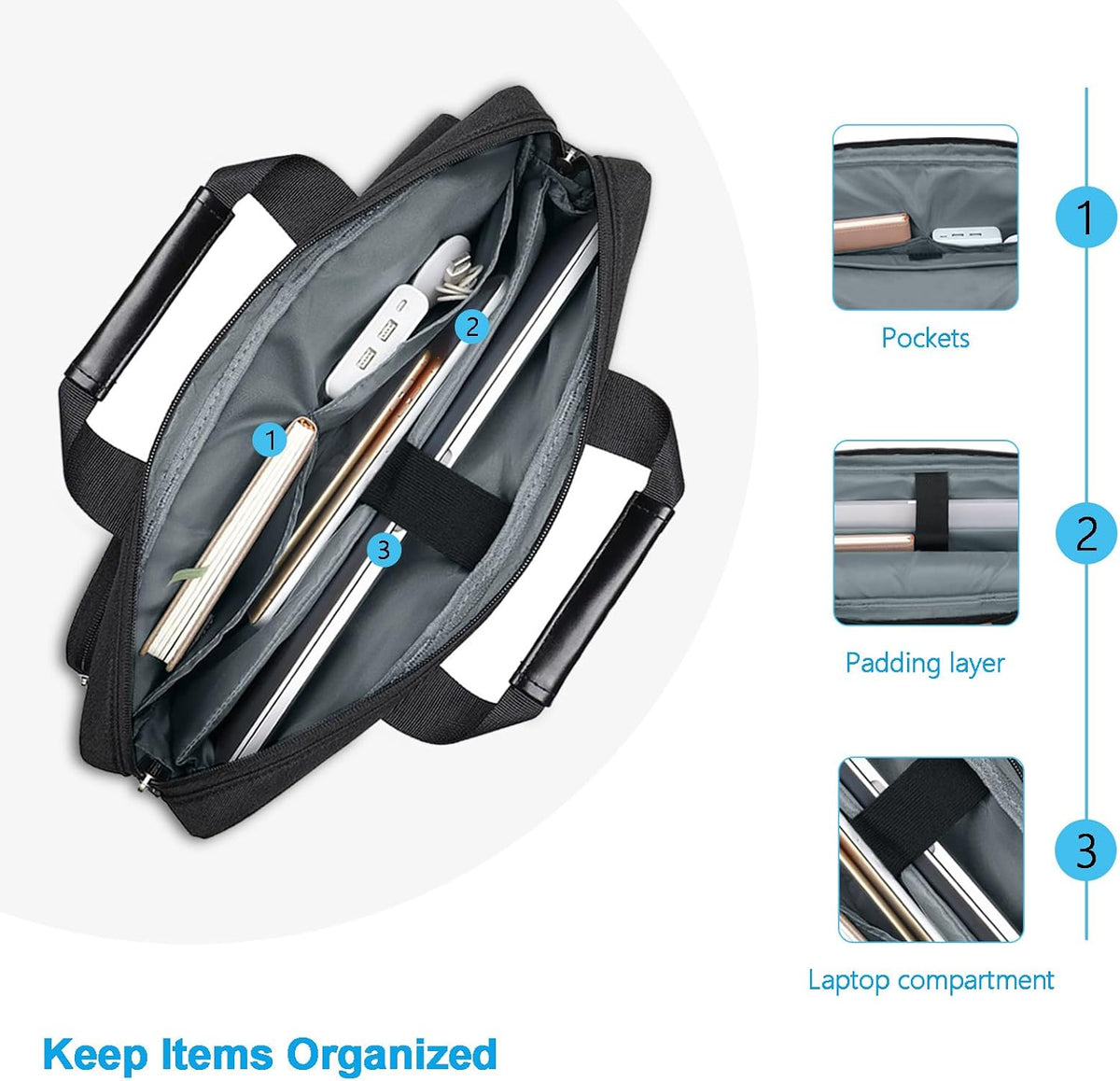 MOSISO Laptop Shoulder Bag 16 inch, 15-15.6 inch Computer Bag