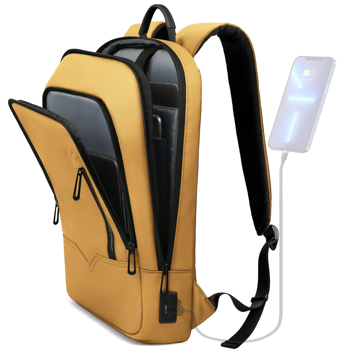 hk Backpack for Men, Business Slim Computer Bag for 15.6 Inch Laptop