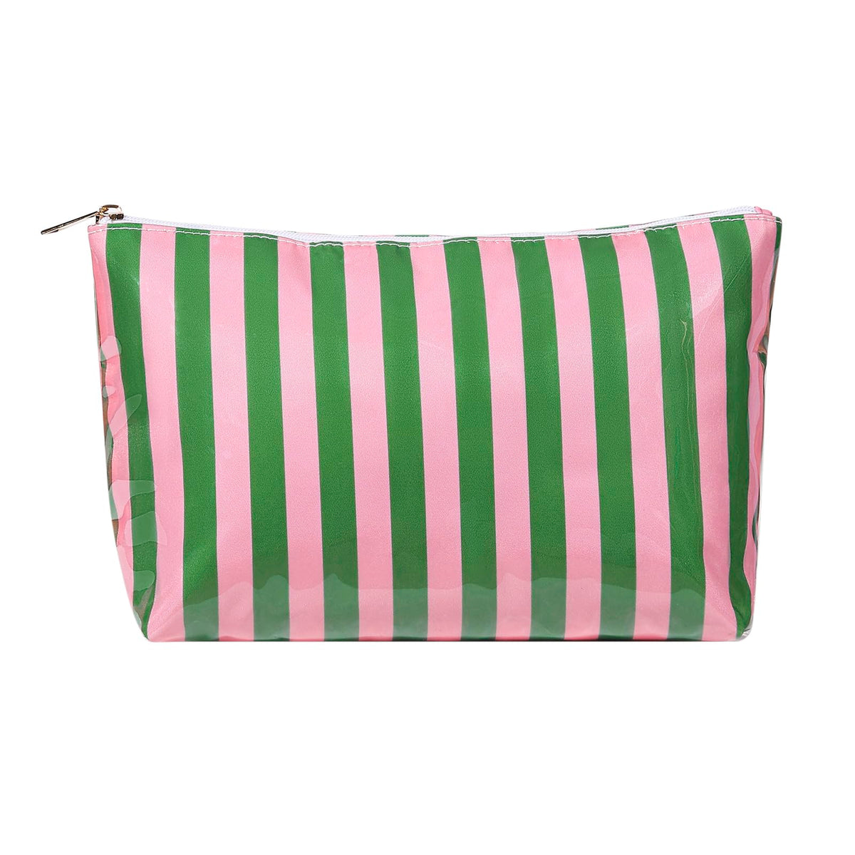 Large PVC Waterproof Striped Makeup Bag(04Pink Stripe)