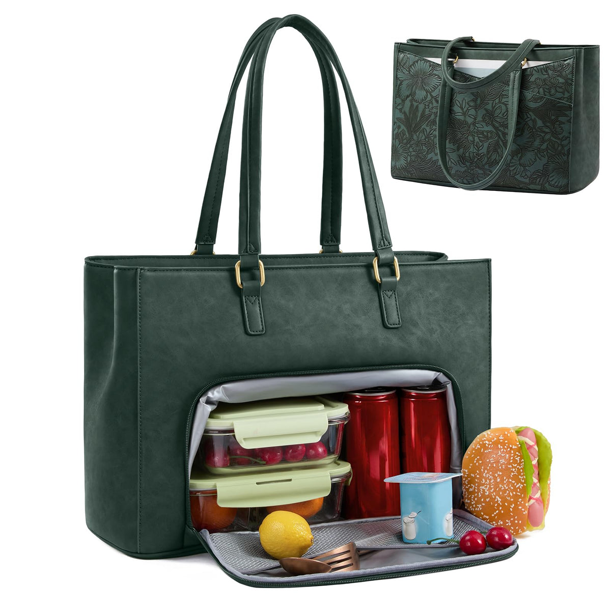 LOVEVOOK Laptop Tote Bag for Women,Leather Work Computer Briefcase Bag