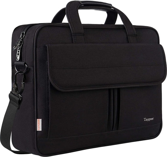 Taygeer Laptop Bag 15.6 Inch, Business Briefcase Gifts for Men Women, Black