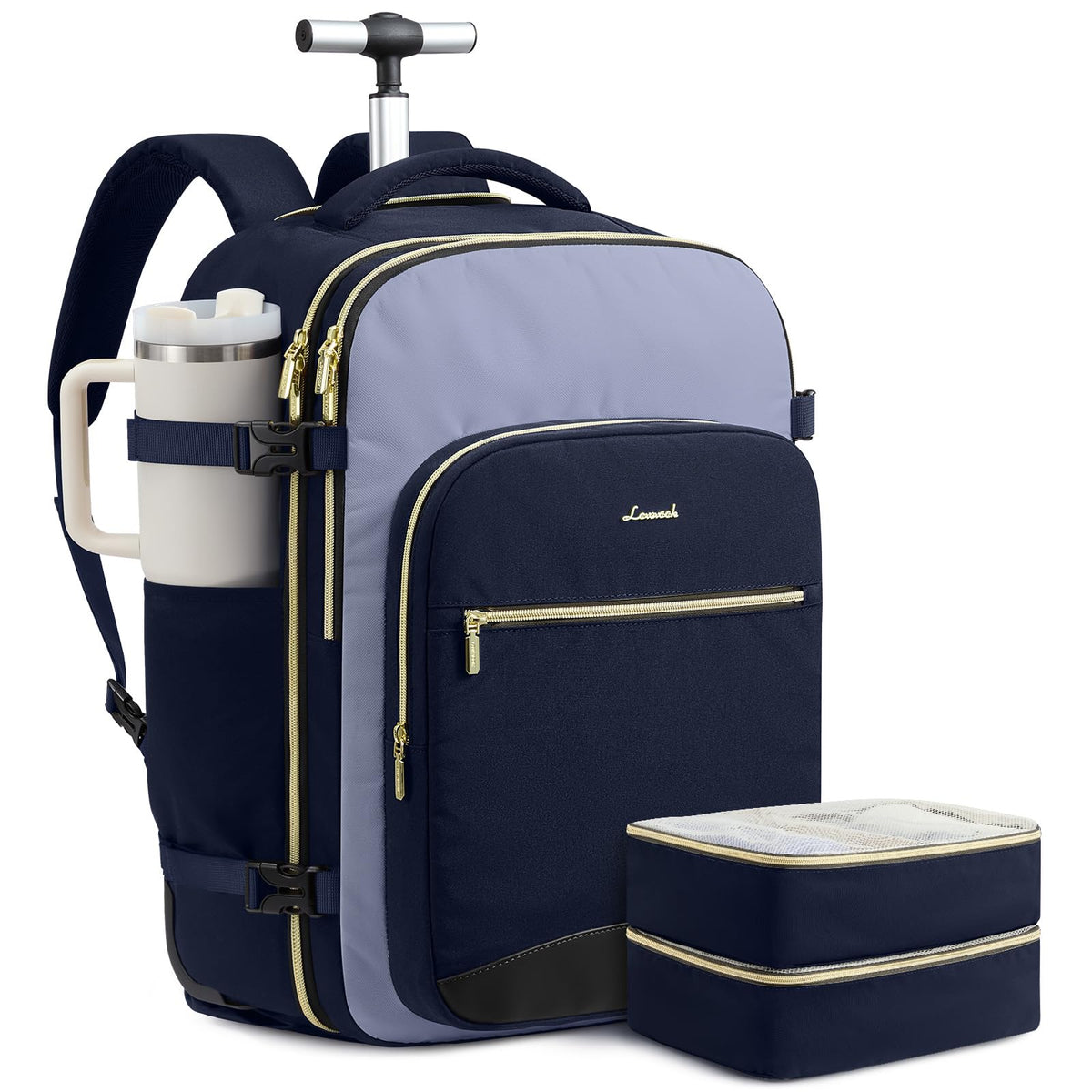 LOVEVOOK 40L Travel Backpack for Women & Men, Airline Approved Carry On Luggage with 3 Packing Cubes, TSA Overnight Bags, Waterproof Personal Item Bag, Weekender Essentials Backpacks fits 17" Laptop