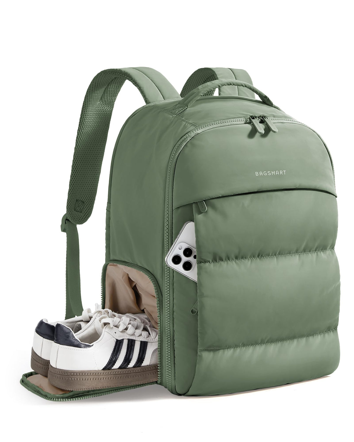 BAGSMART Travel Backpack for Women, Gym Backpack with Shoe Compartment