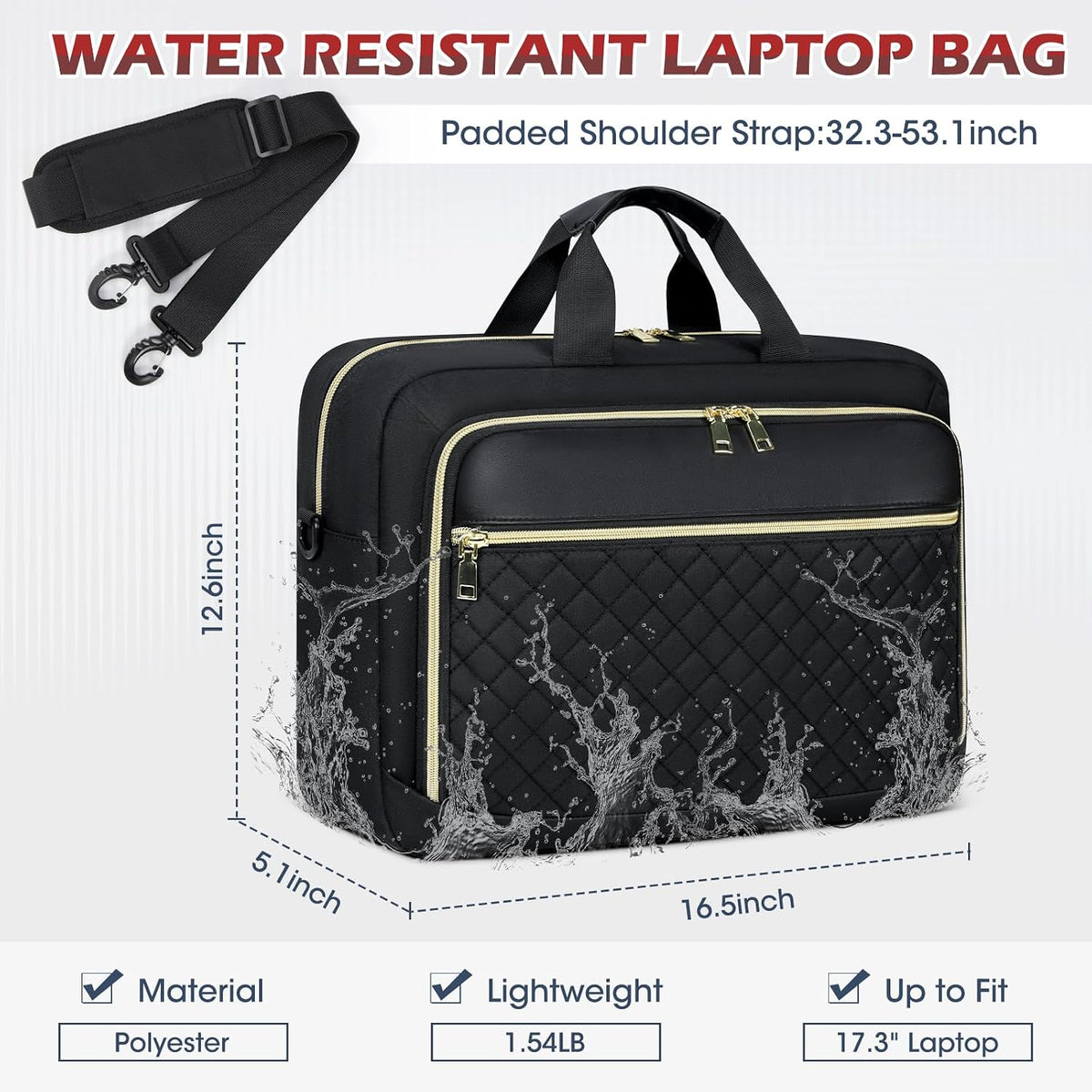 NEWHEY Laptop Bag 17.3 Inch Laptop Briefcase for Women Large Computer Bag