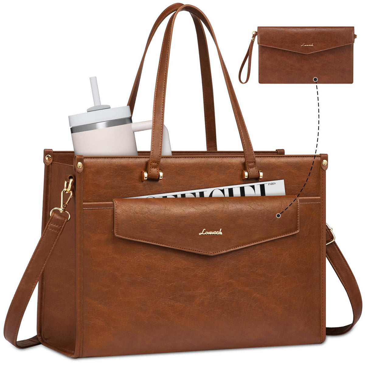 LOVEVOOK Laptop Tote Bag Women 2-in-1 Work Purse Computer Briefcase Handbag