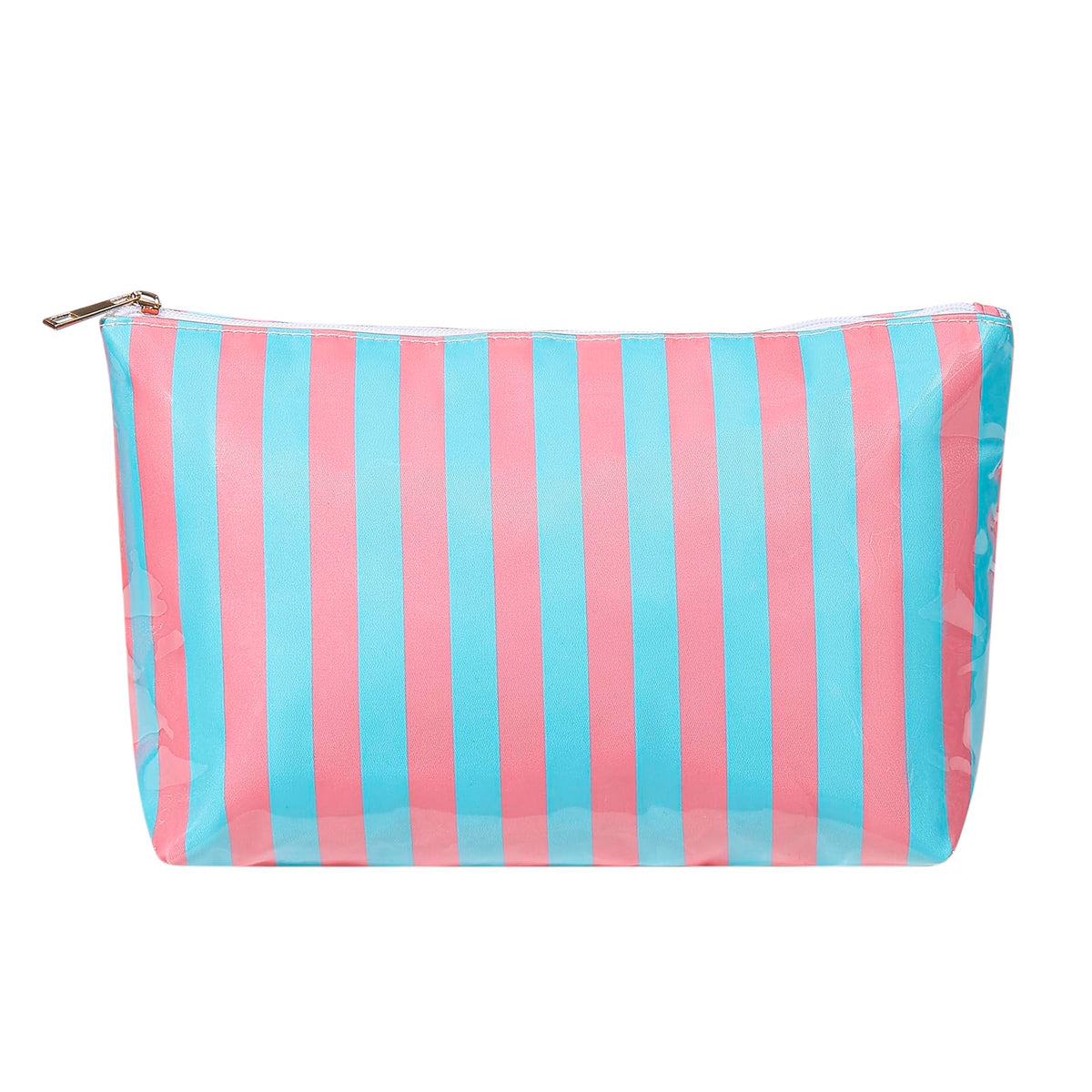 Large PVC Waterproof Striped Makeup Bag(04Pink Stripe)