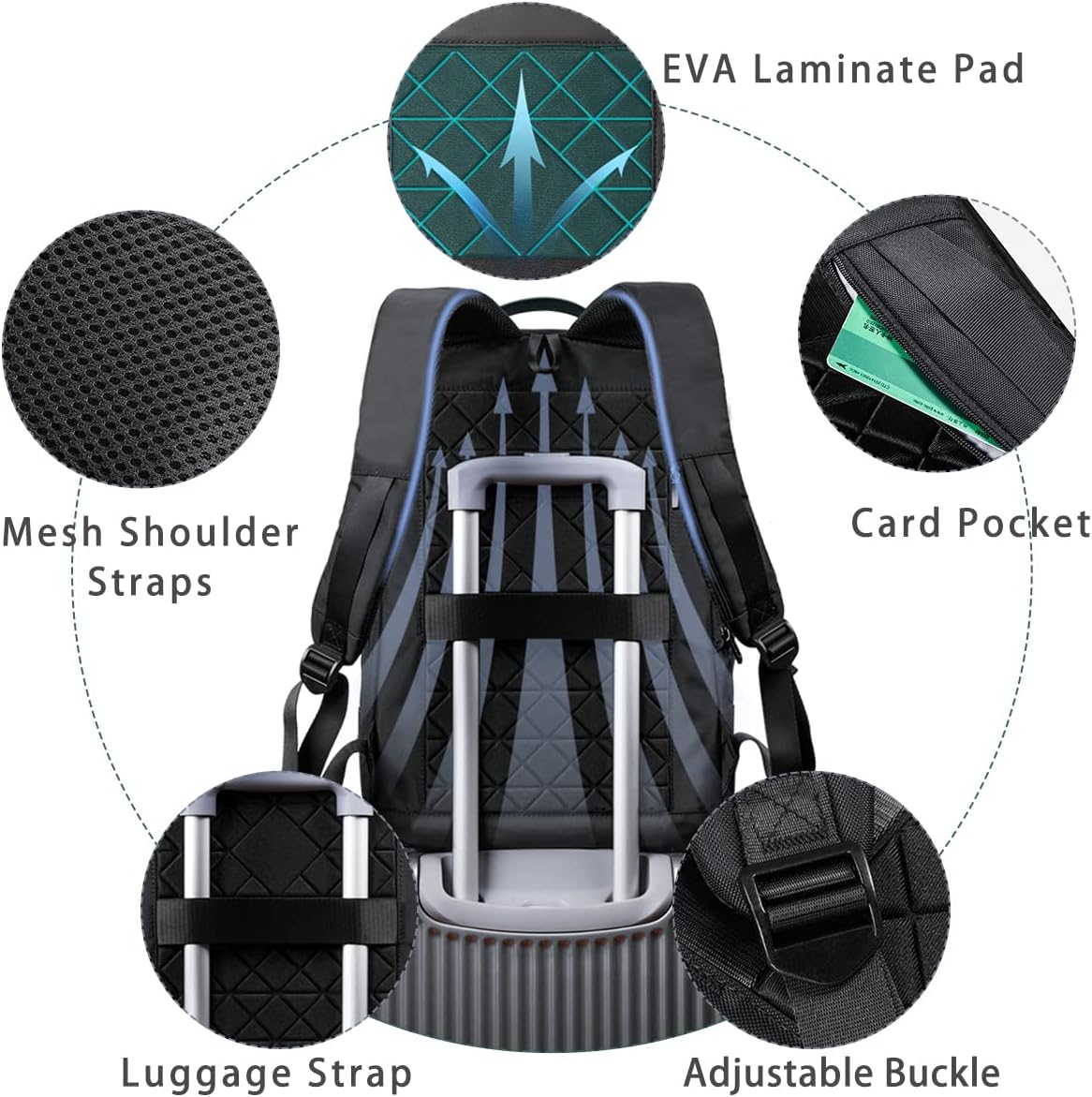 hk Backpack for Men, Business Slim Computer Bag for 15.6 Inch Laptop