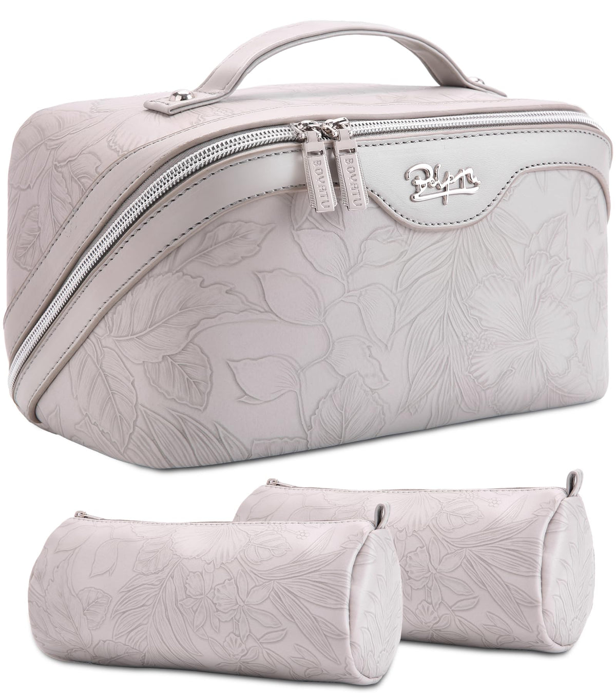 BOYATU Travel Makeup Bags Cosmetic Organizer Bag: Floral Make up Bag