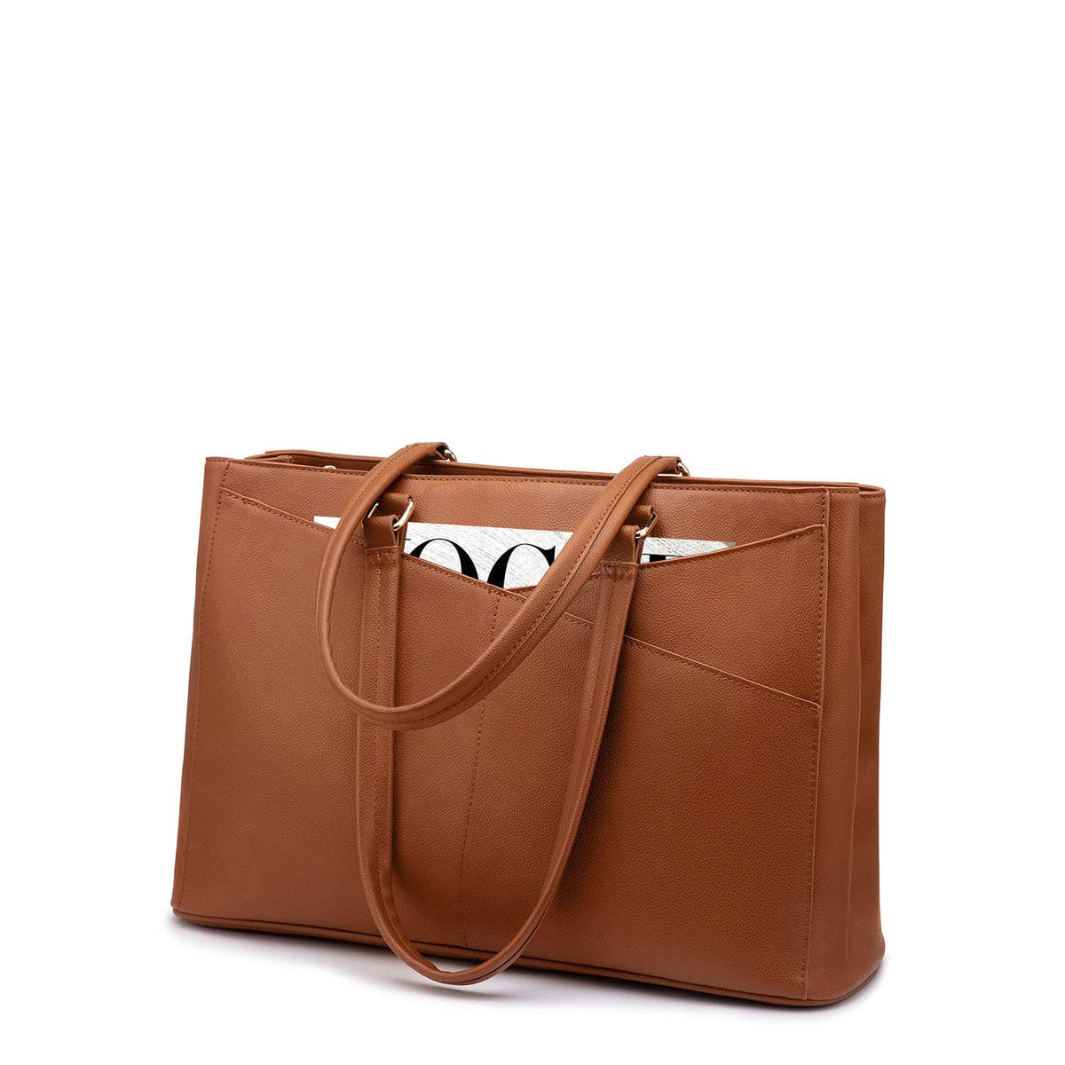 LOVEVOOK Laptop Tote Bag for Women 15.6 Inch Waterproof Leather Computer Bags Business Office Work Briefcase Black