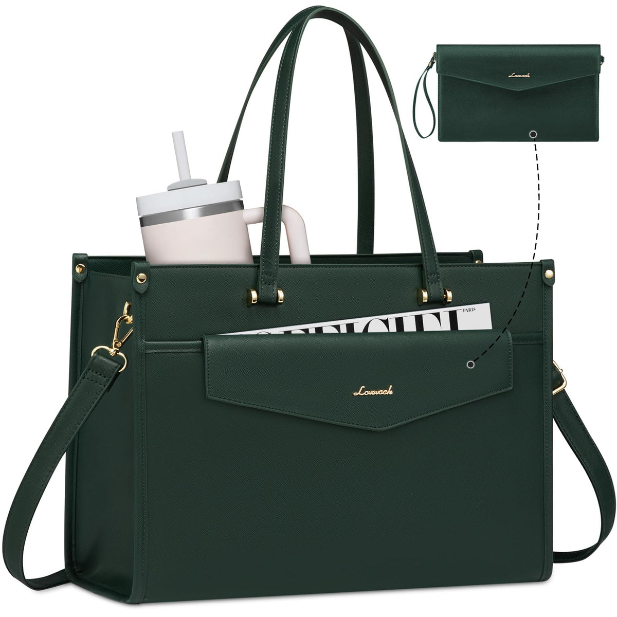 LOVEVOOK Laptop Tote Bag Women 2-in-1 Work Purse Computer Briefcase Handbag