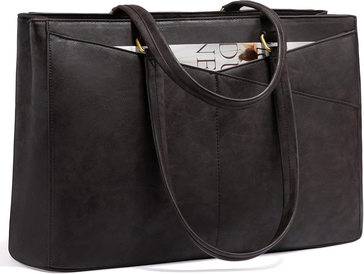 LOVEVOOK Laptop Tote Bag for Women,Leather Work Computer Briefcase Bag
