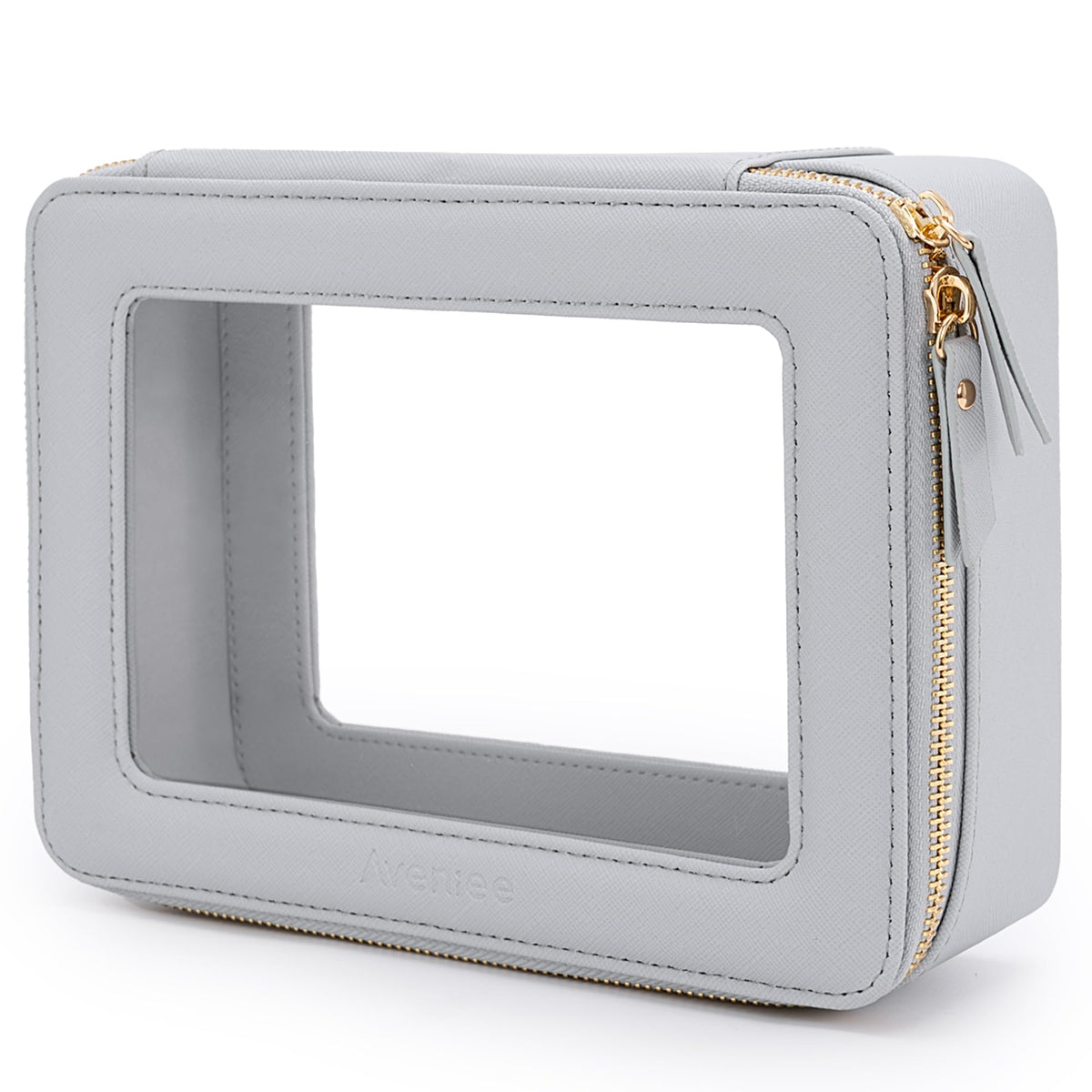 Aveniee Clear Makeup Bag Organizer, Travel Toiletry Bag Cosmetic Case for Women, Make Up Skincare Pouch Car Organizer Bag with Zippers for Essentials,White,Medium Classic