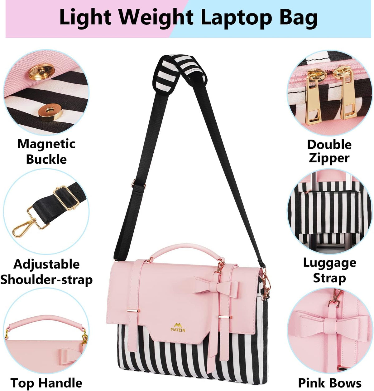 MATEIN Laptop Bag for Women, 15.6 inch Slim Computer Briefcase Sleeve Case
