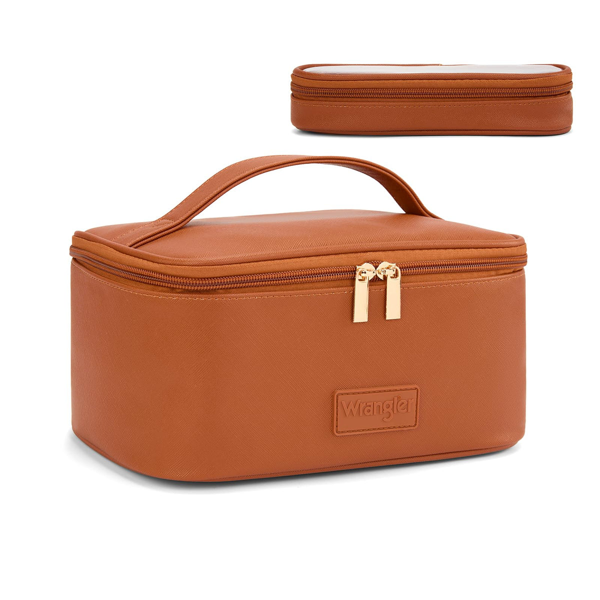 Wrangler Travel Makeup Bag 2pcs Set Cosmetic Bag with Makeup Brush Holder
