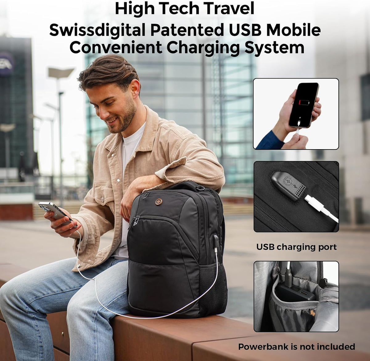 Swissdigital Design Backpack for Men & Women Fit 16-Inch Computer SD1670-01