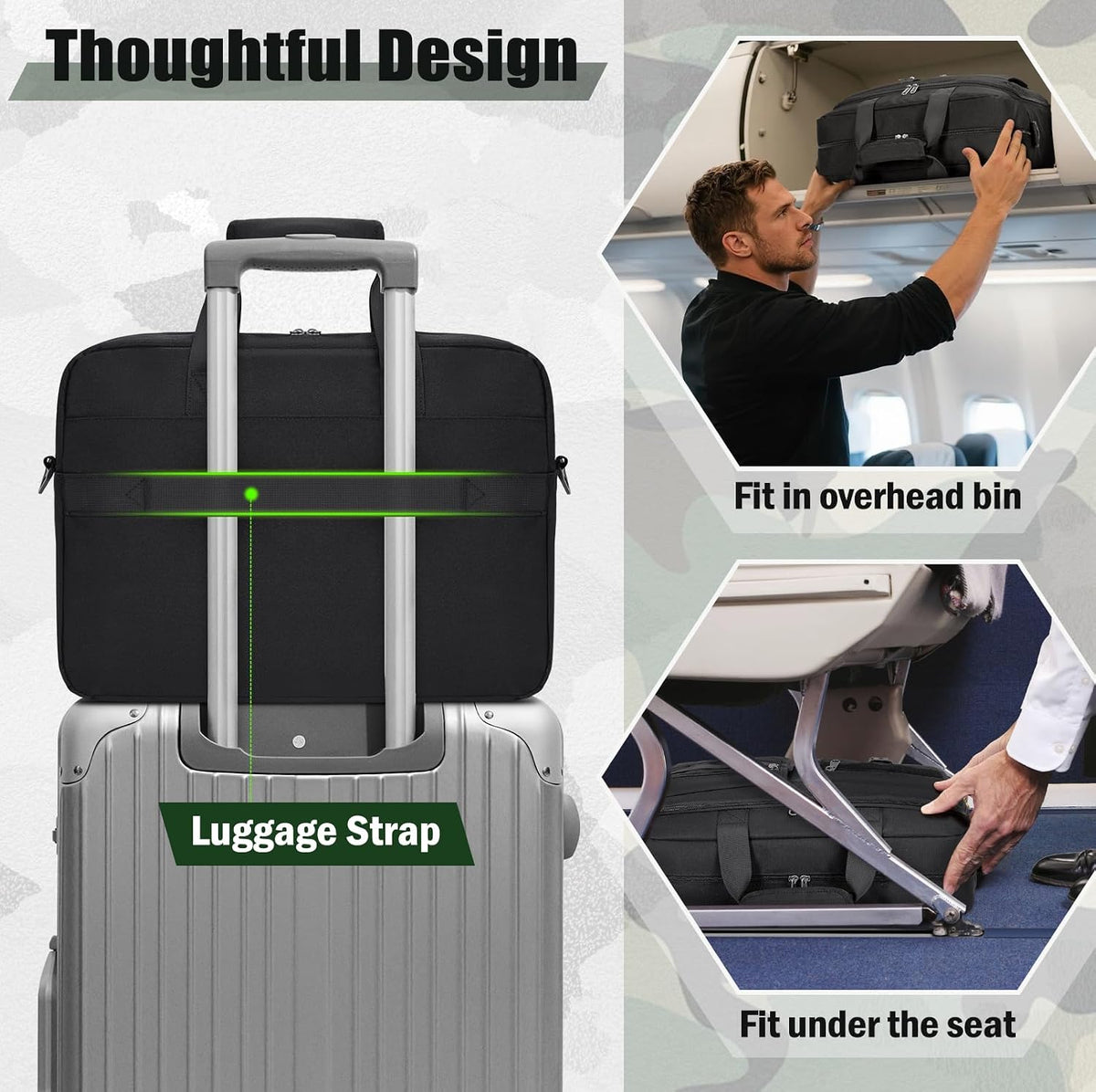 RAINSMORE Tactical Laptop Bag for Men, Large Military Laptop Briefcase