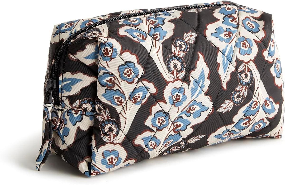 Vera Bradley Women's Performance Twill Medium Cosmetic Makeup Organizer Bag, Olive Leaf, One Size