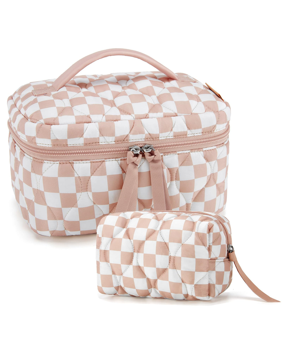 BAGSMART Travel Makeup Bag Set, 3 Pc Puffy Cosmetic Pouch, Black
