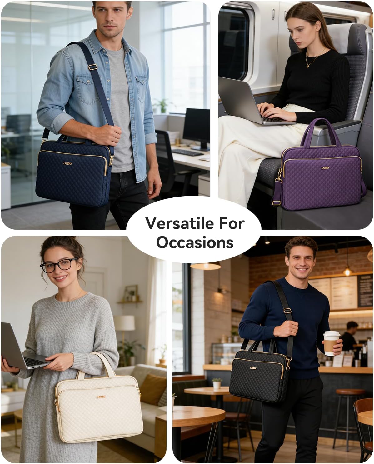 Laptop Bag Case for Women Men Messenger Briefcase Bag, 15.6 16 Inch