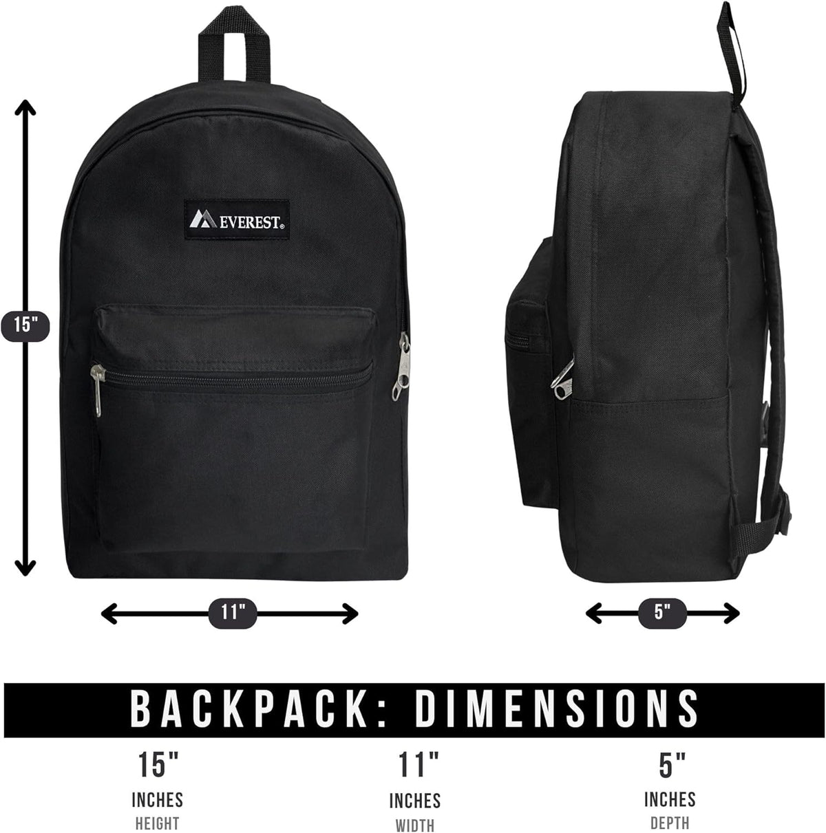 Everest Luggage Basic Backpack, Red, Medium