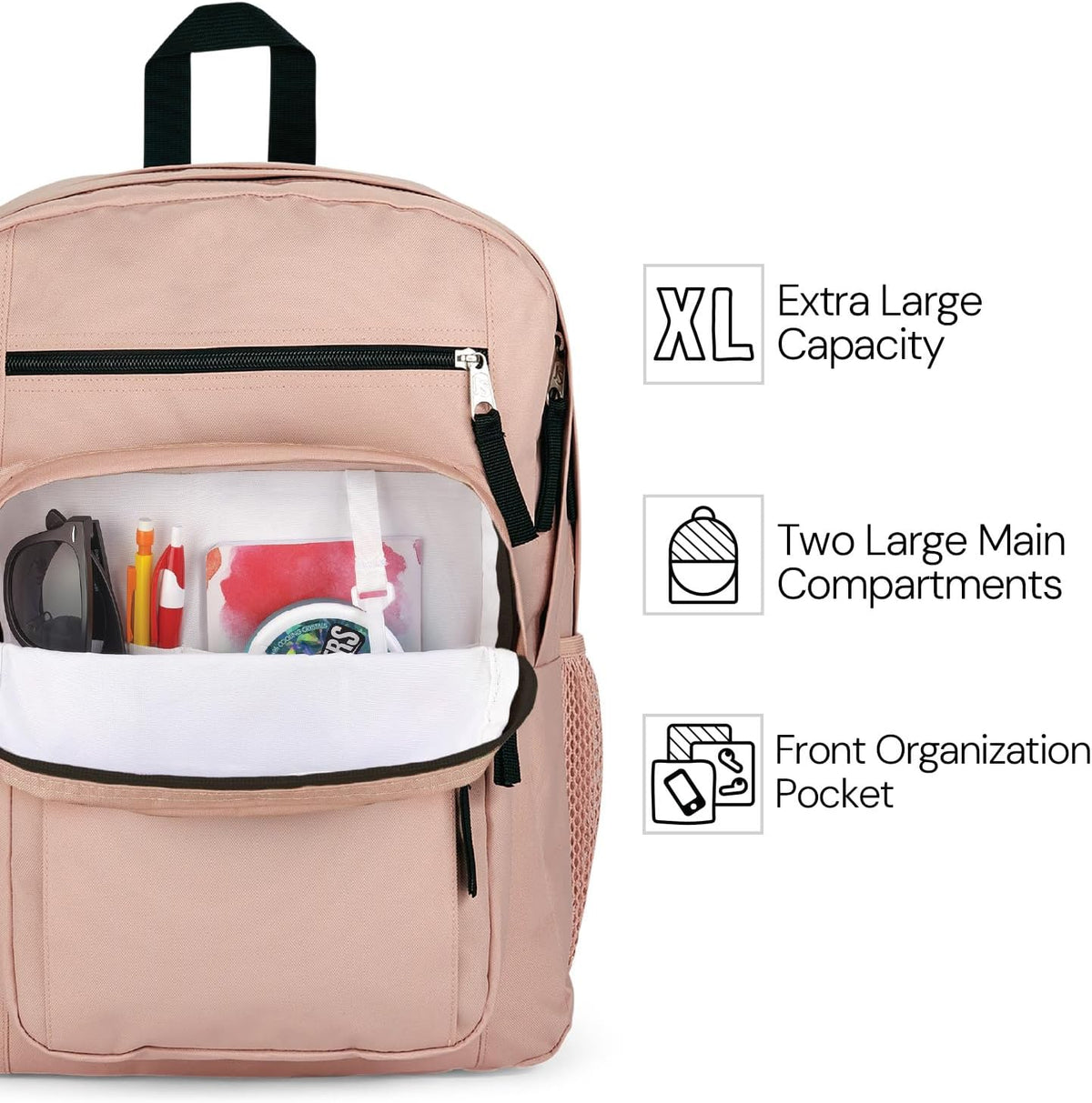 JanSport Laptop Backpack - Computer Bag with 2 Compartments, Ergonomic Shoulder Straps, 15” Laptop Sleeve, Haul Handle - Navy