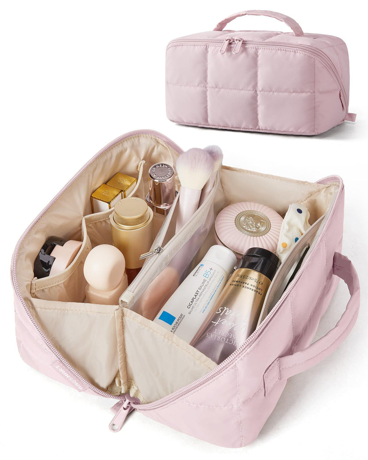 BAGSMART Travel Makeup Bag, Large Capacity Cosmetic Organizer for Women