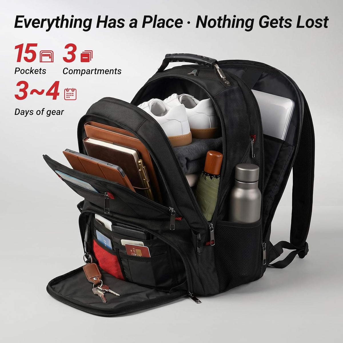 YOREPEK Large Laptop Backpack for Men, Heavy Duty Travel Backpack