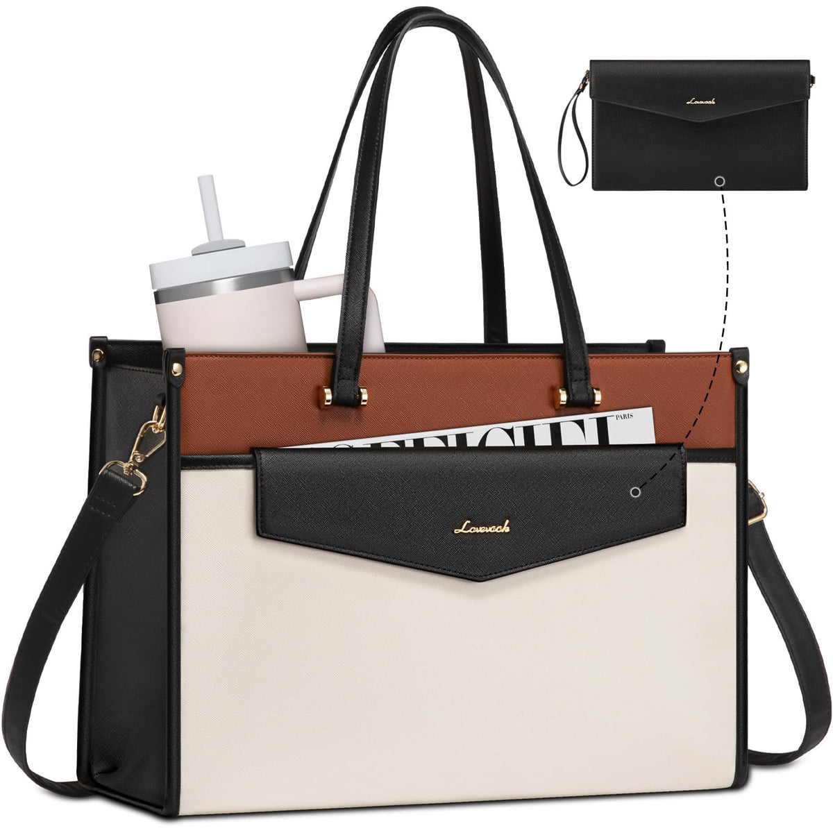 LOVEVOOK Laptop Tote Bag Women 2-in-1 Work Purse Computer Briefcase Handbag