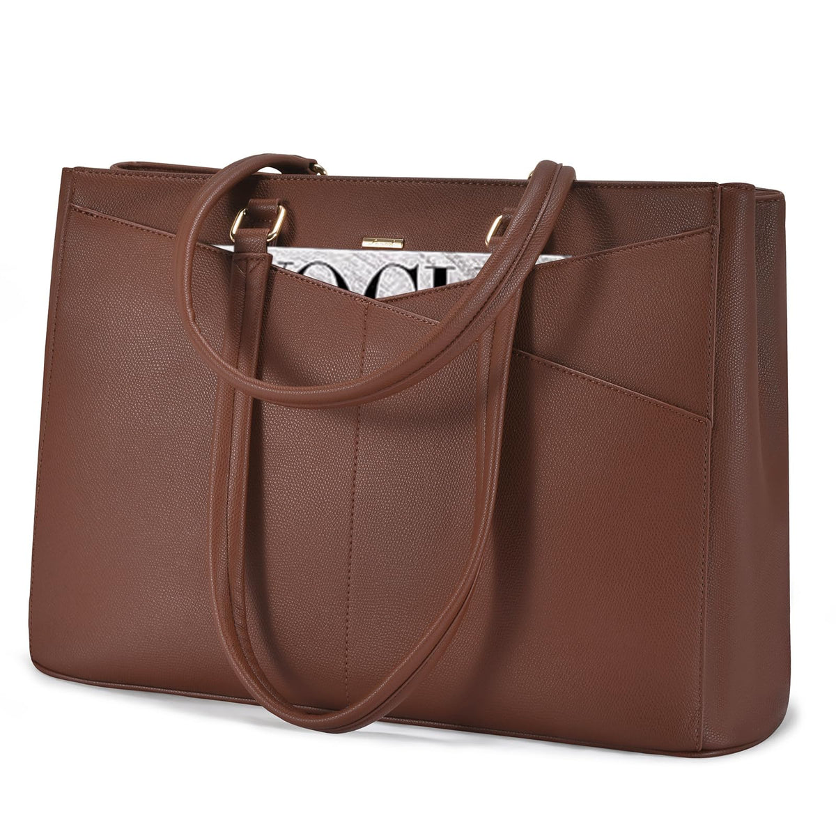 LOVEVOOK Laptop Tote Bag for Women 15.6 Inch Waterproof Leather Computer Bags Business Office Work Briefcase Black
