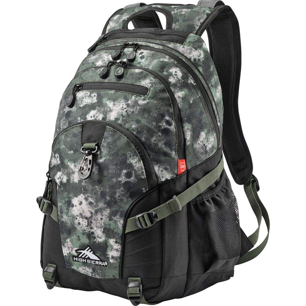 High Sierra Loop Backpack, Travel, or Work Bookbag with tablet sleeve, One Size, Graffiti/Black/Ash