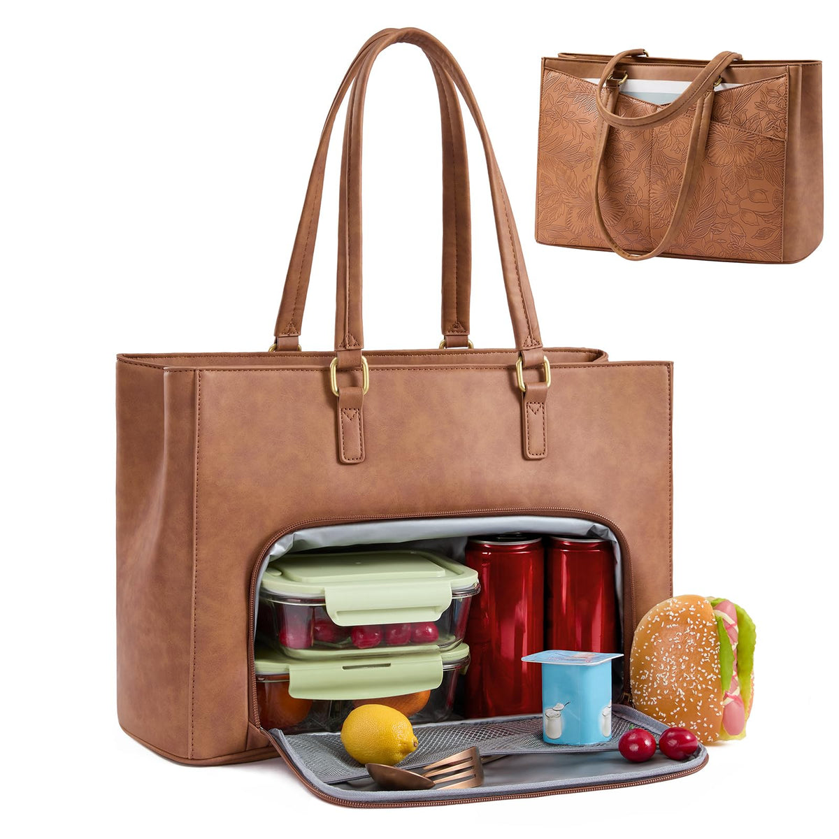LOVEVOOK Laptop Tote Bag for Women,Leather Work Computer Briefcase Bag