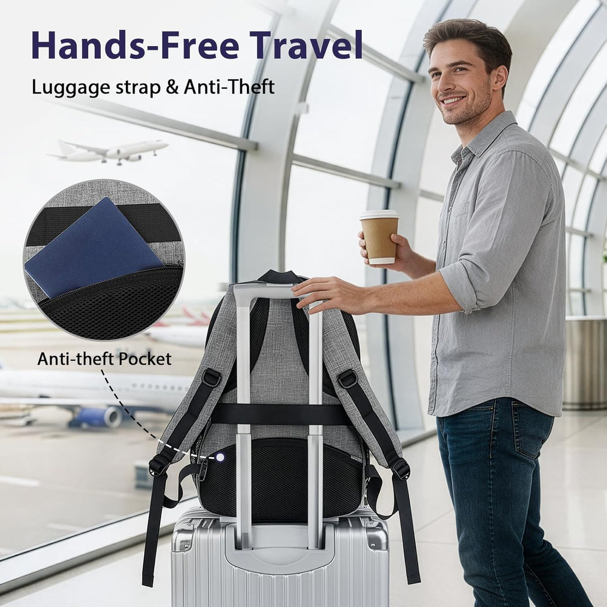 MATEIN Travel Laptop Backpack, 17 Inch TSA Approved Carry On Work Bag