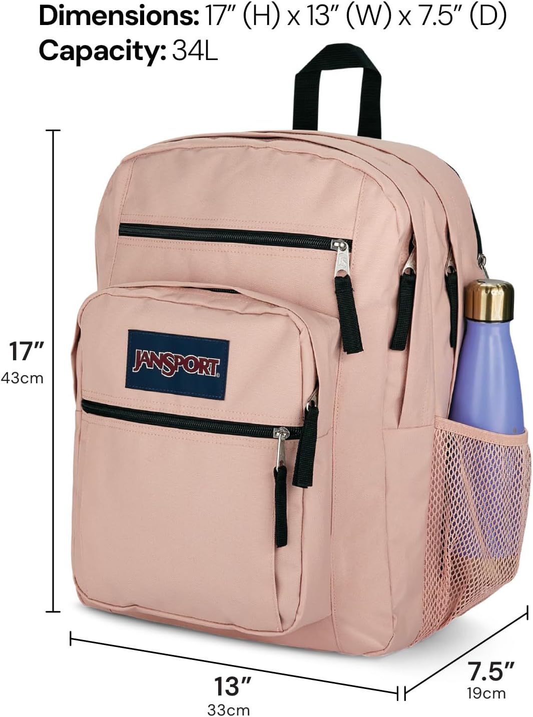 JanSport Laptop Backpack - Computer Bag with 2 Compartments, Ergonomic Shoulder Straps, 15” Laptop Sleeve, Haul Handle - Navy