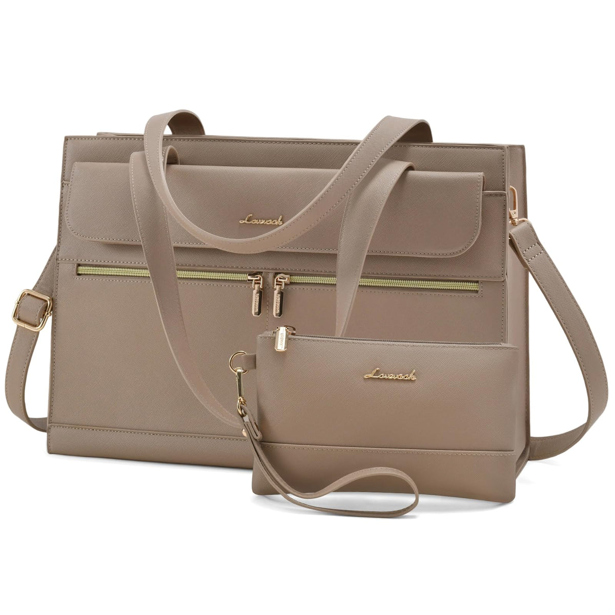 LOVEVOOK Laptop Bag for Women 15.6 Inch Tote Work Professional Leather Computer Briefcase Waterproof Handbag Shoulder Large Capacity Business Teacher Office Crossbody Purse
