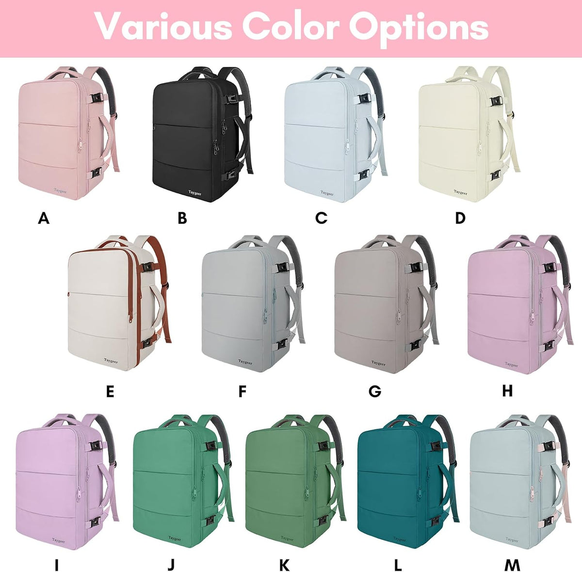 Taygeer Travel Backpack for Women, TSA Carry On Backpack Flight Approved