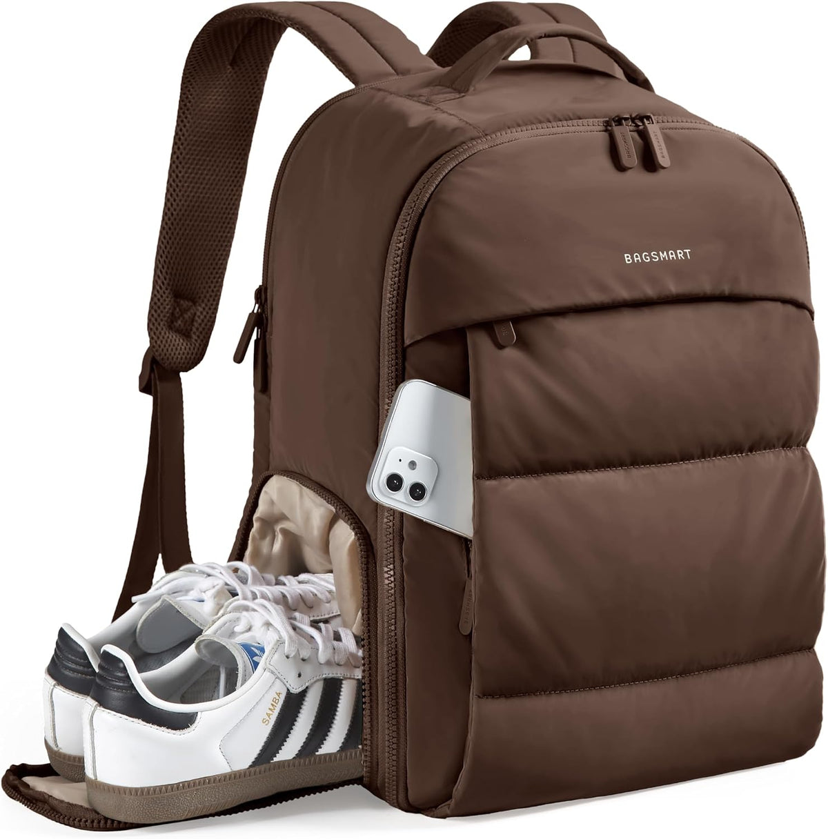 BAGSMART Travel Backpack for Women, Gym Backpack with Shoe Compartment